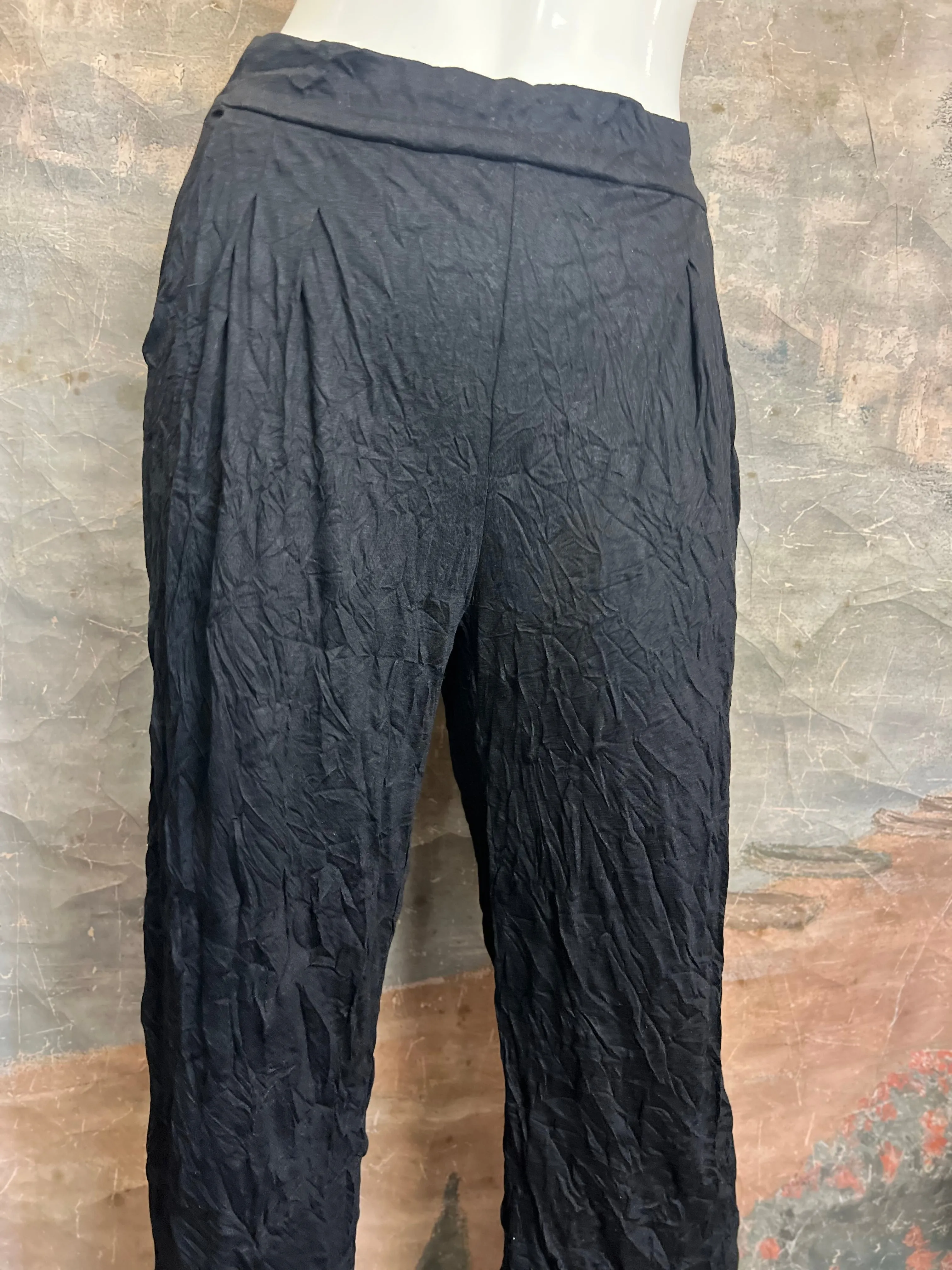 24054 Crinkle Pants-Black