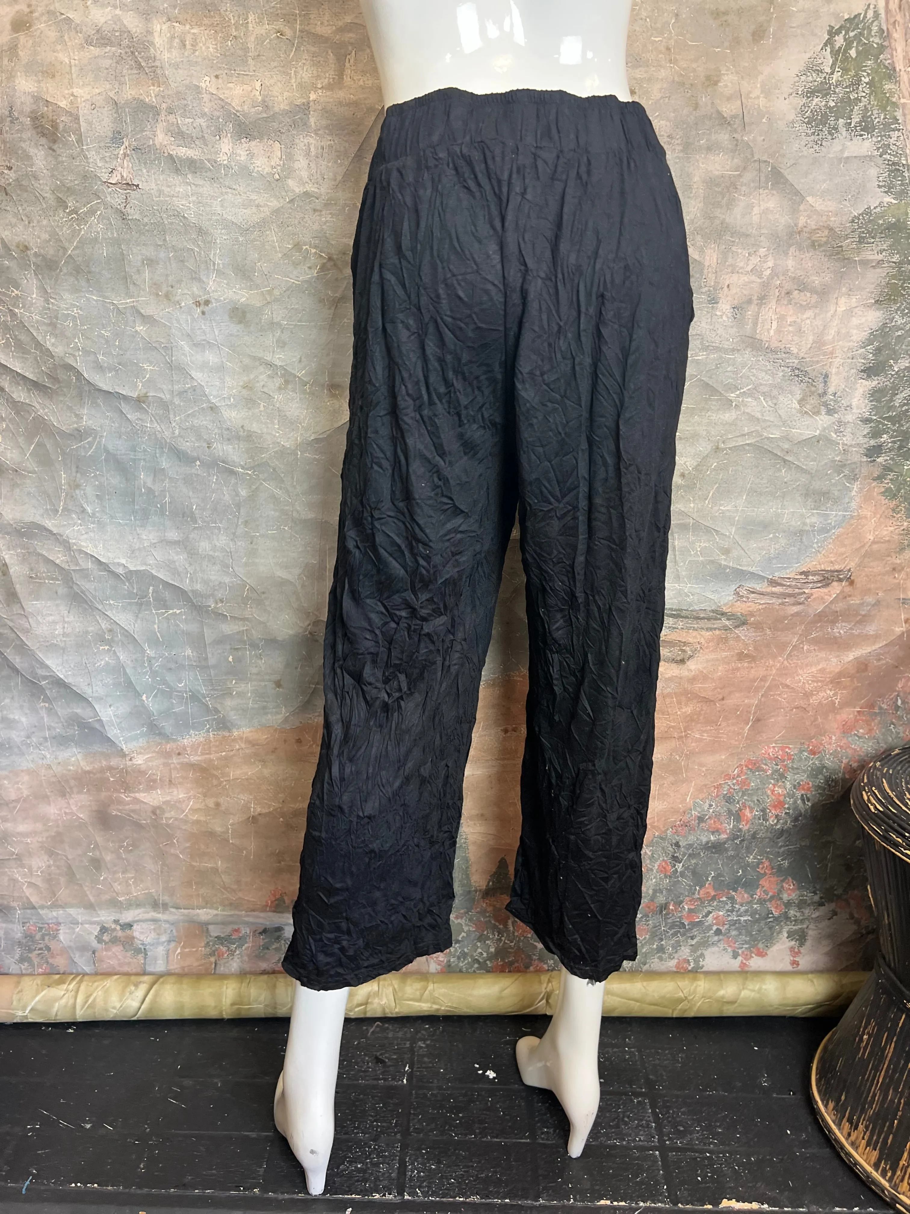 24054 Crinkle Pants-Black