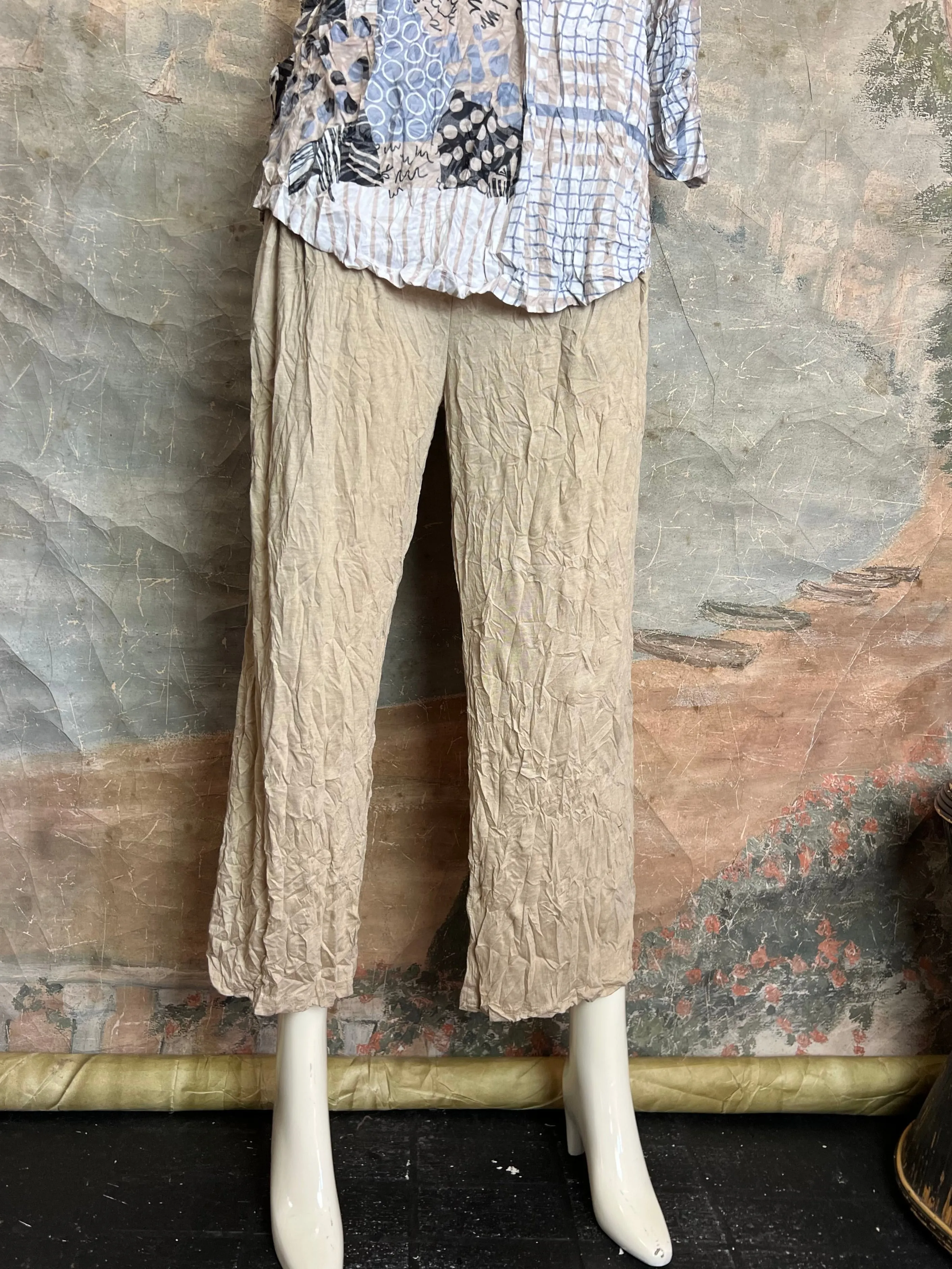 24054 Crinkle Pants-Khaki
