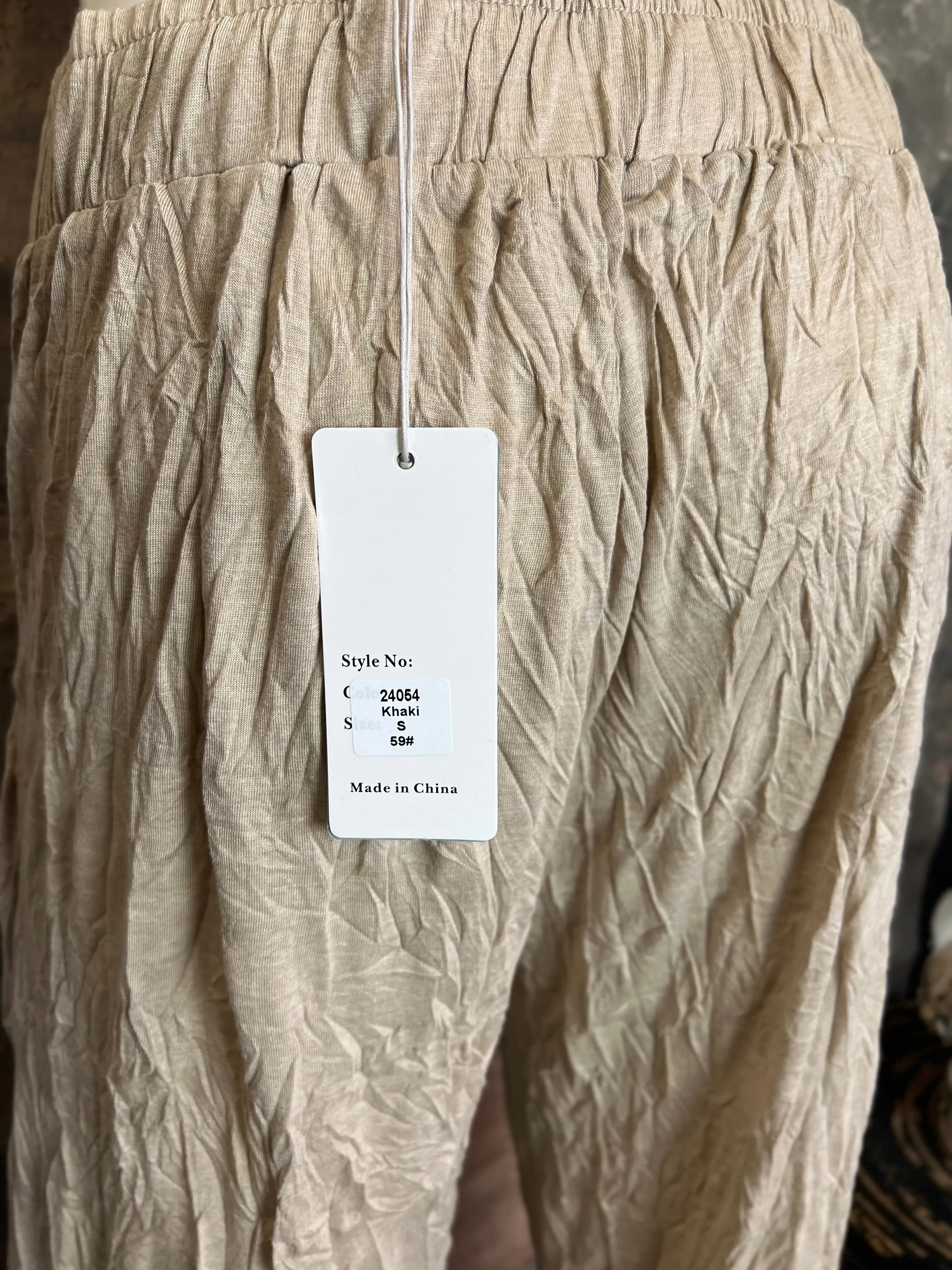 24054 Crinkle Pants-Khaki