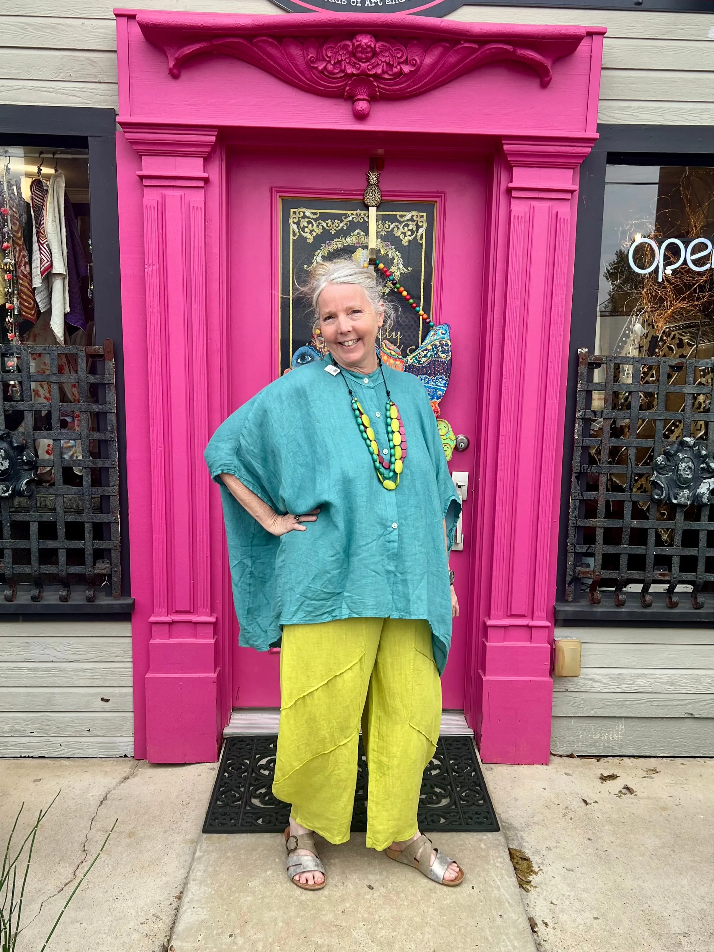 30220 Linen Genie Pants-Moss Green