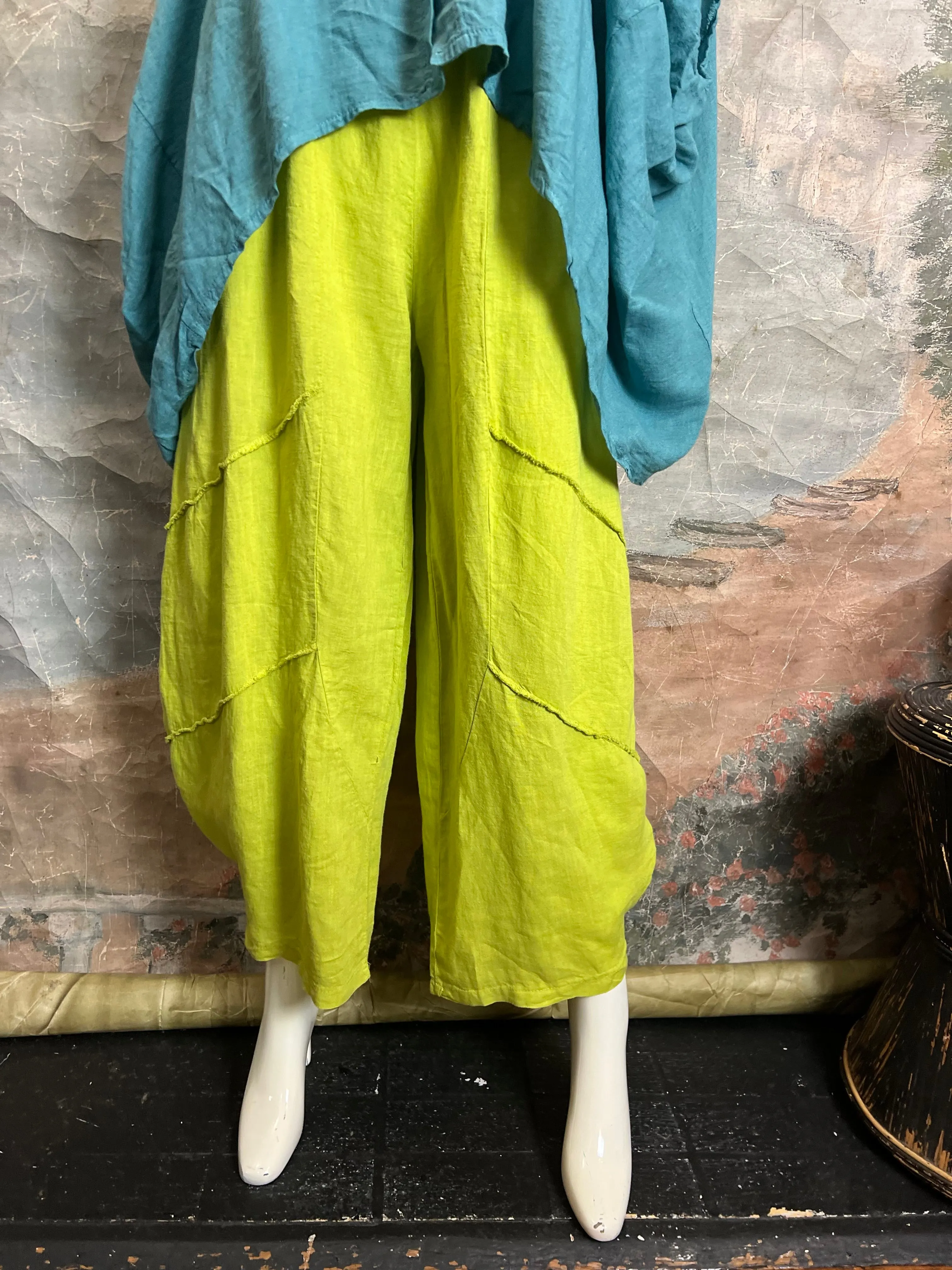 30220 Linen Genie Pants-Moss Green