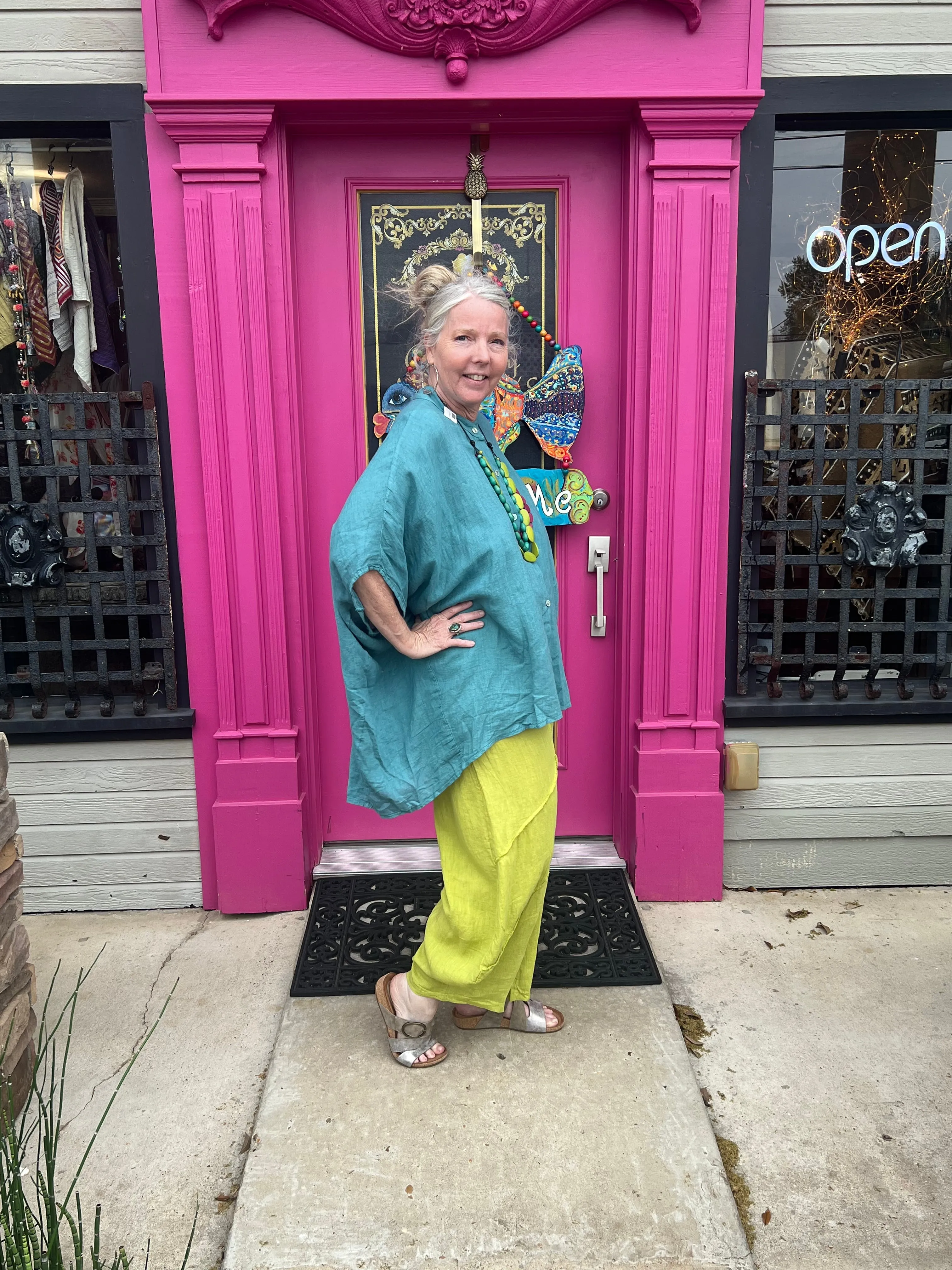 30220 Linen Genie Pants-Moss Green