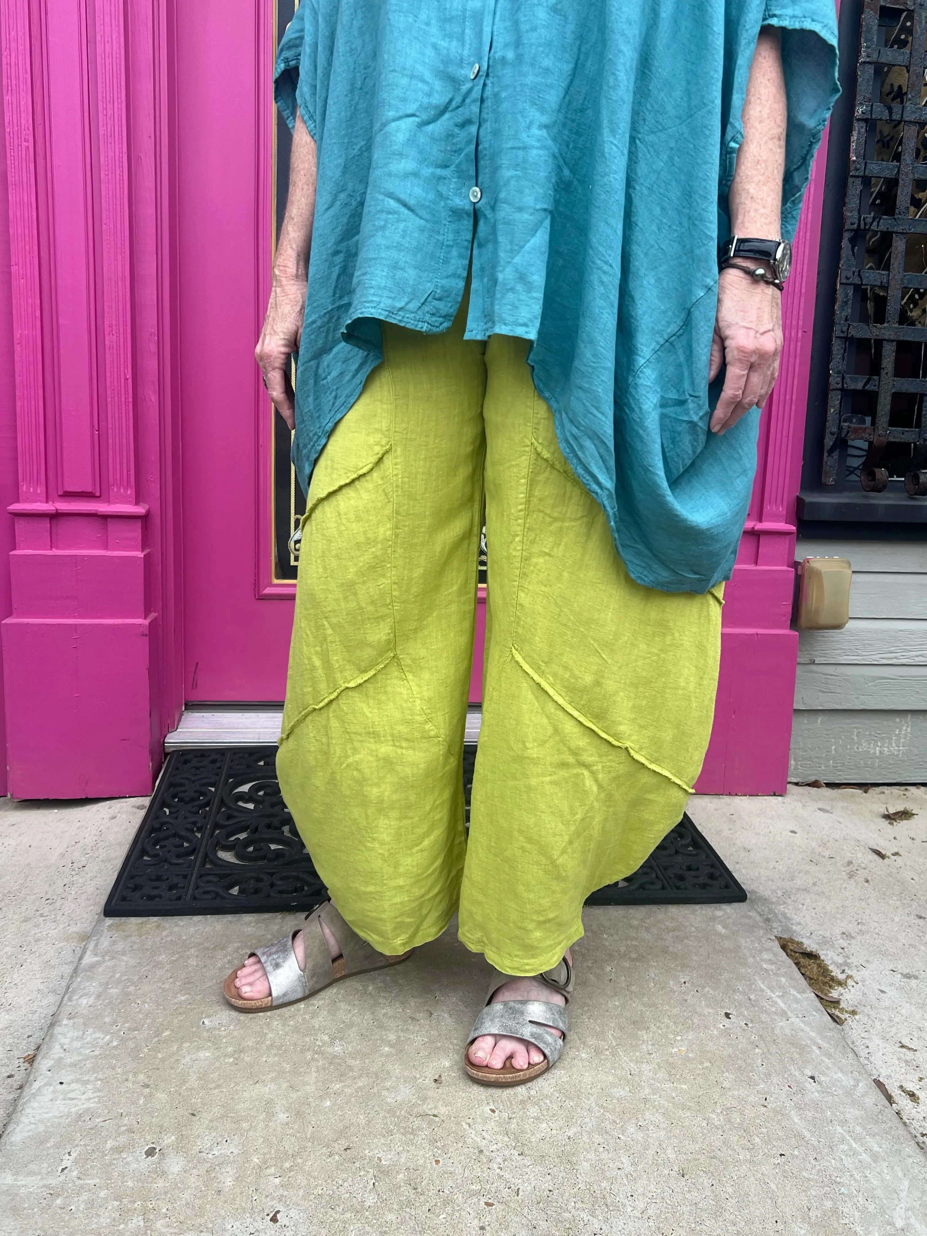 30220 Linen Genie Pants-Moss Green