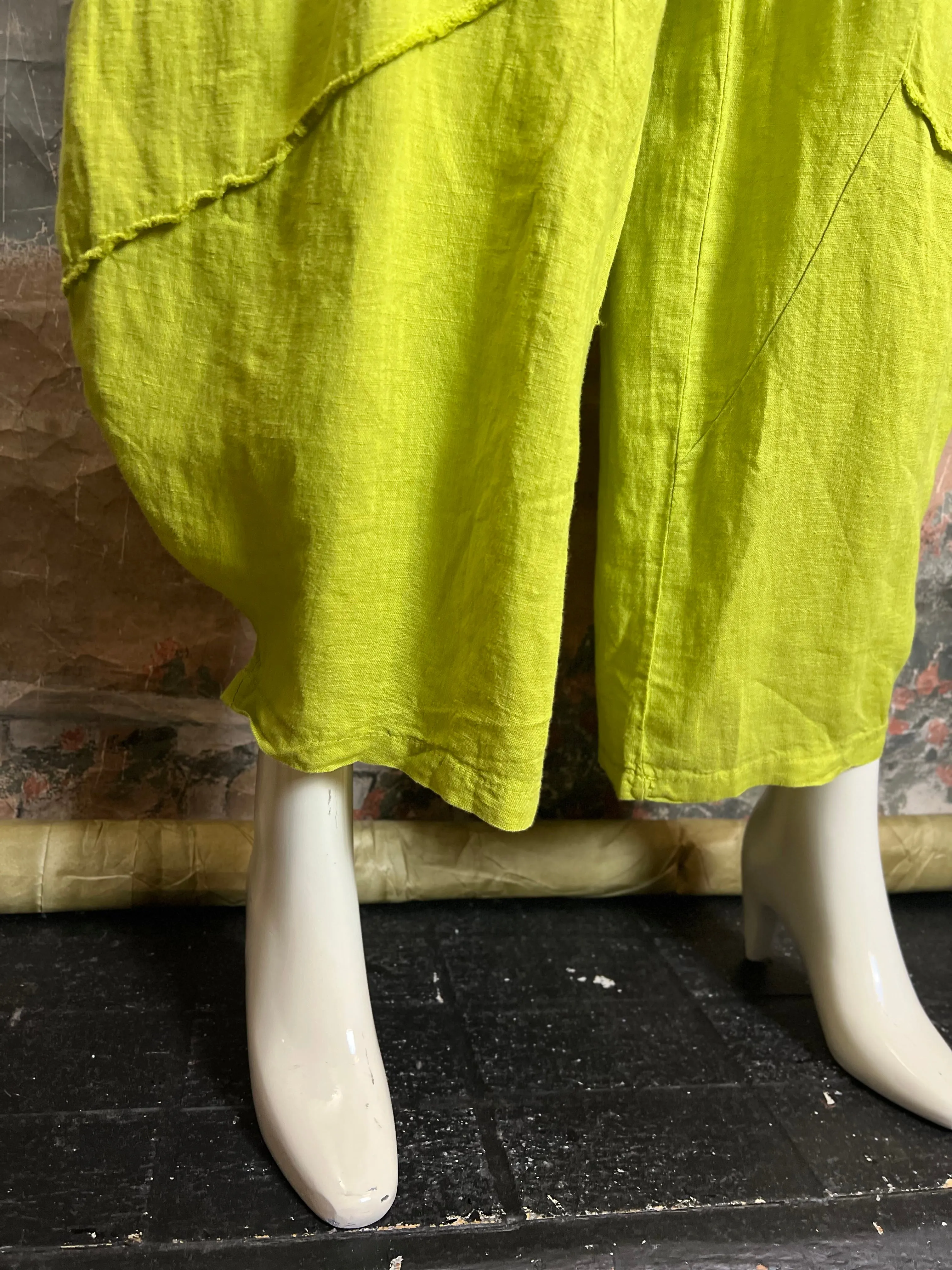 30220 Linen Genie Pants-Moss Green