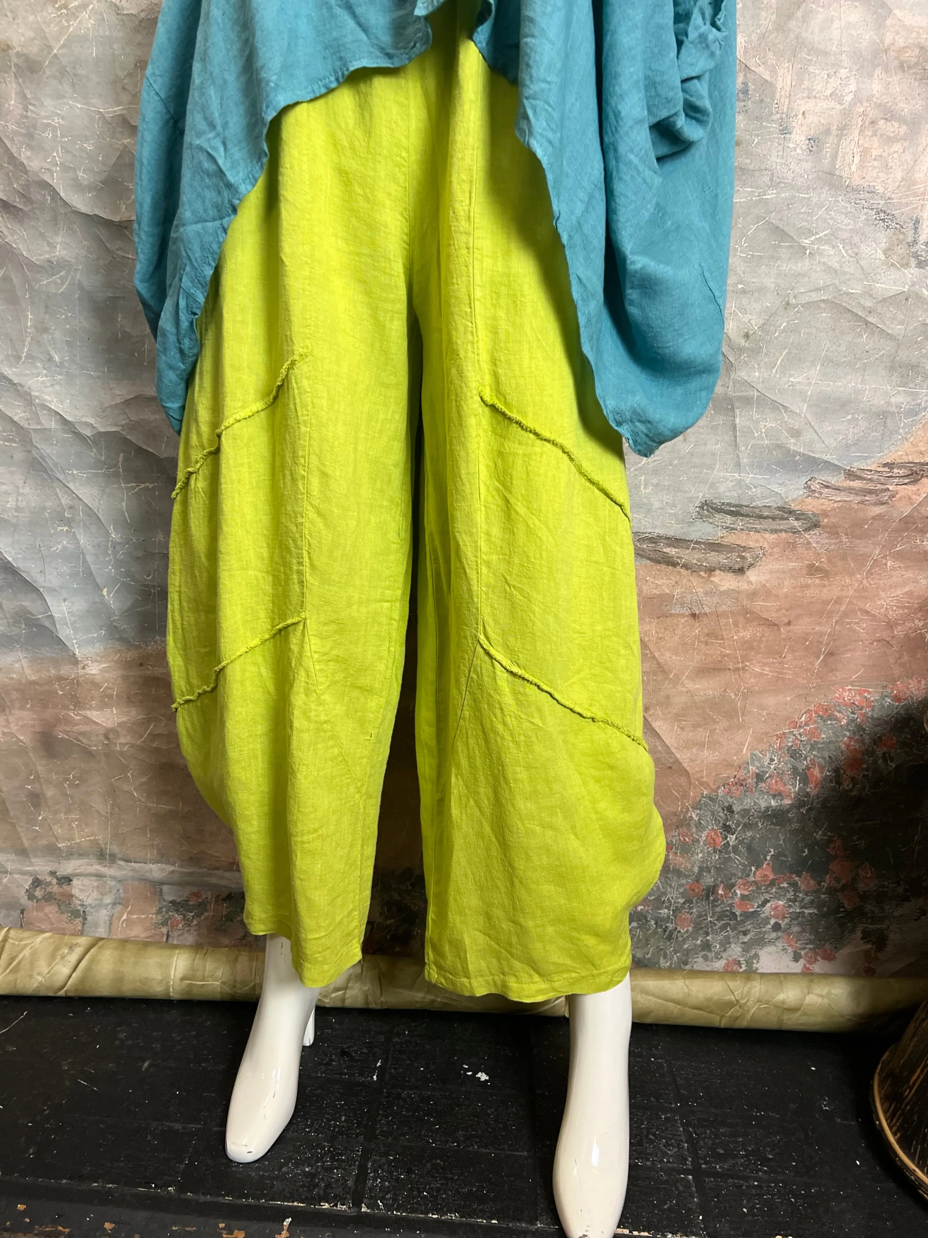 30220 Linen Genie Pants-Moss Green