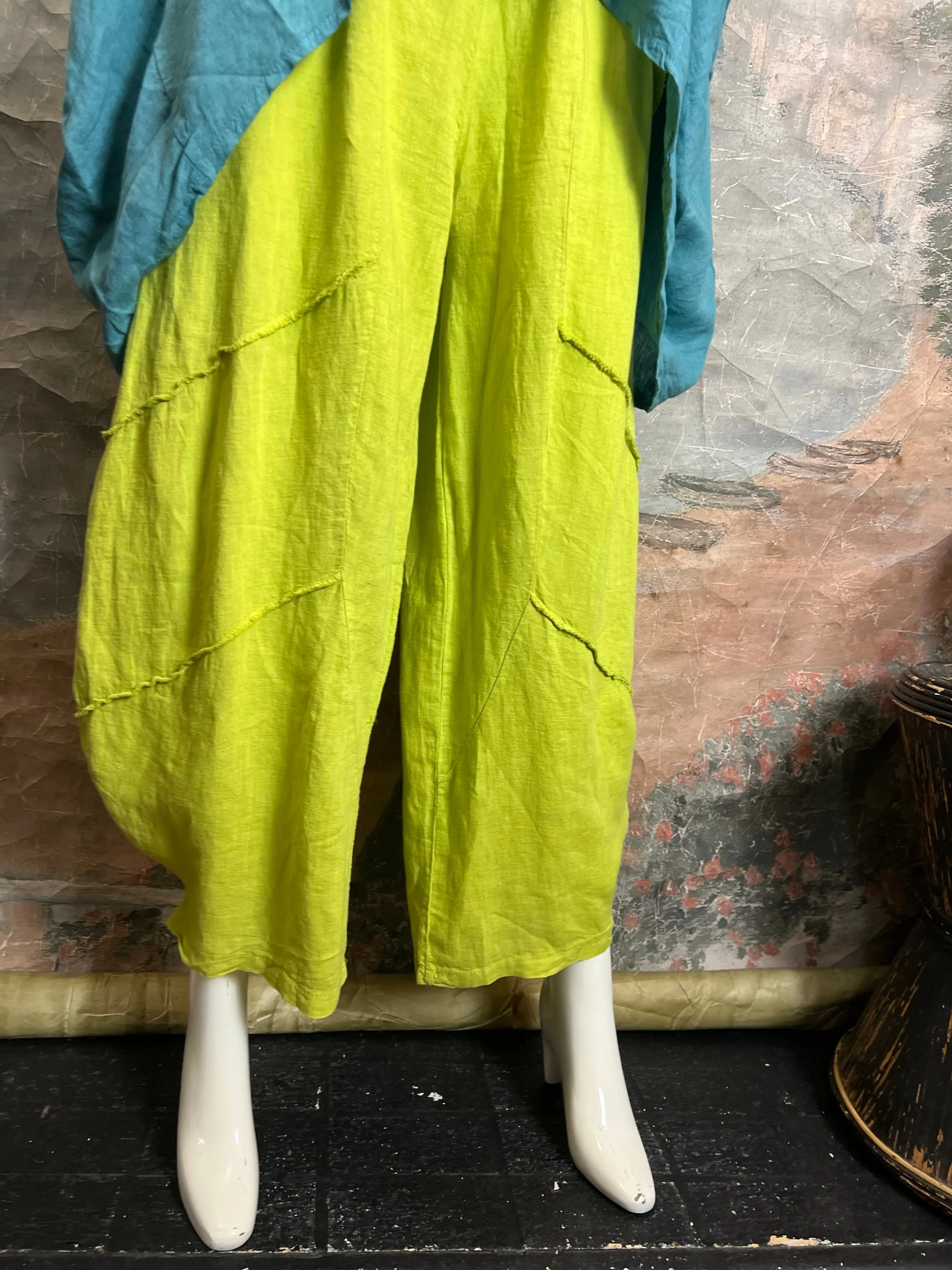 30220 Linen Genie Pants-Moss Green