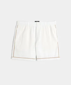 5 Tipped Seersucker Beachcomber Short in White