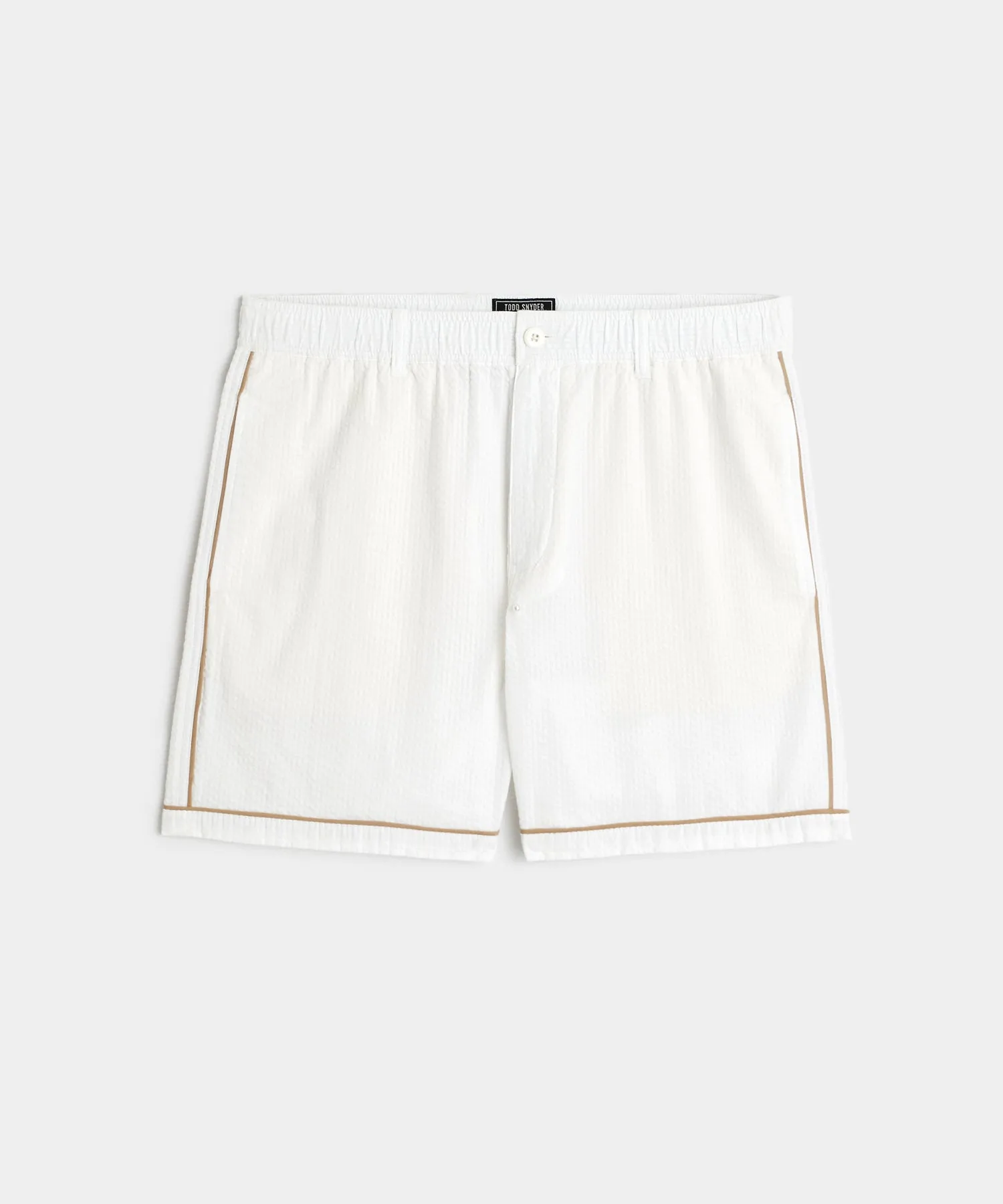 5 Tipped Seersucker Beachcomber Short in White