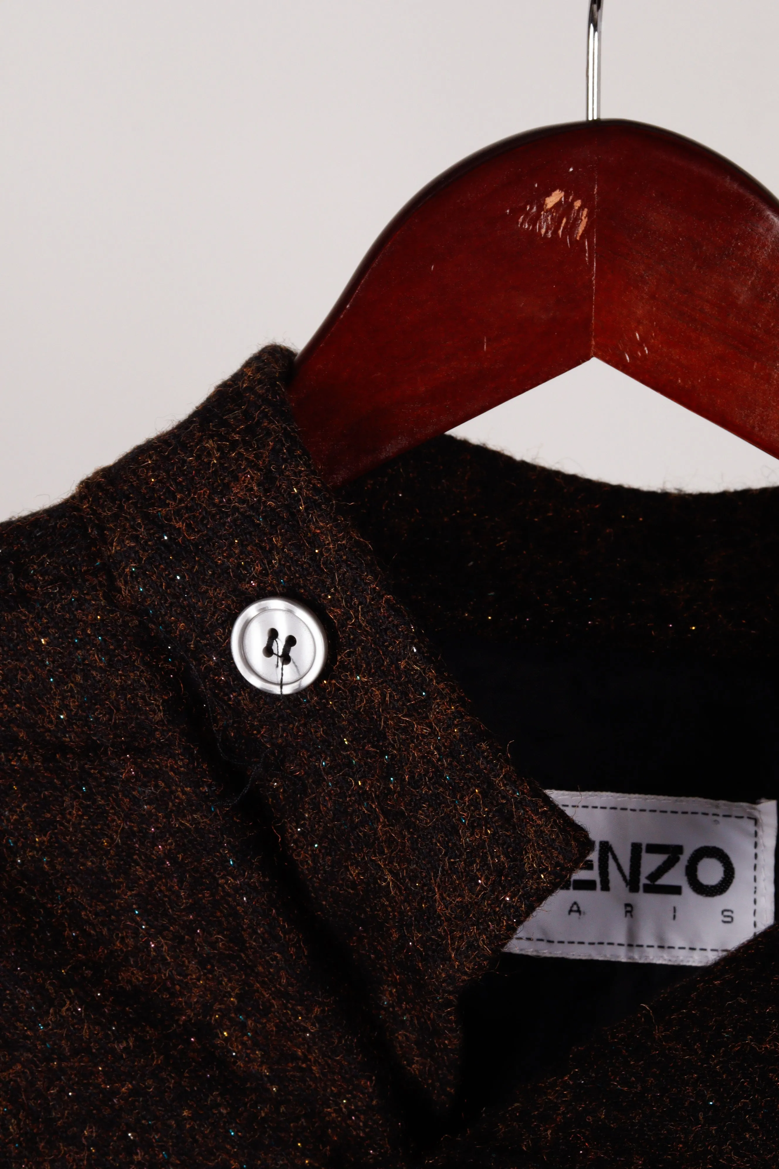 80's Kenzo 'Flecked Tweed Double Breasted' Harrington Jacket