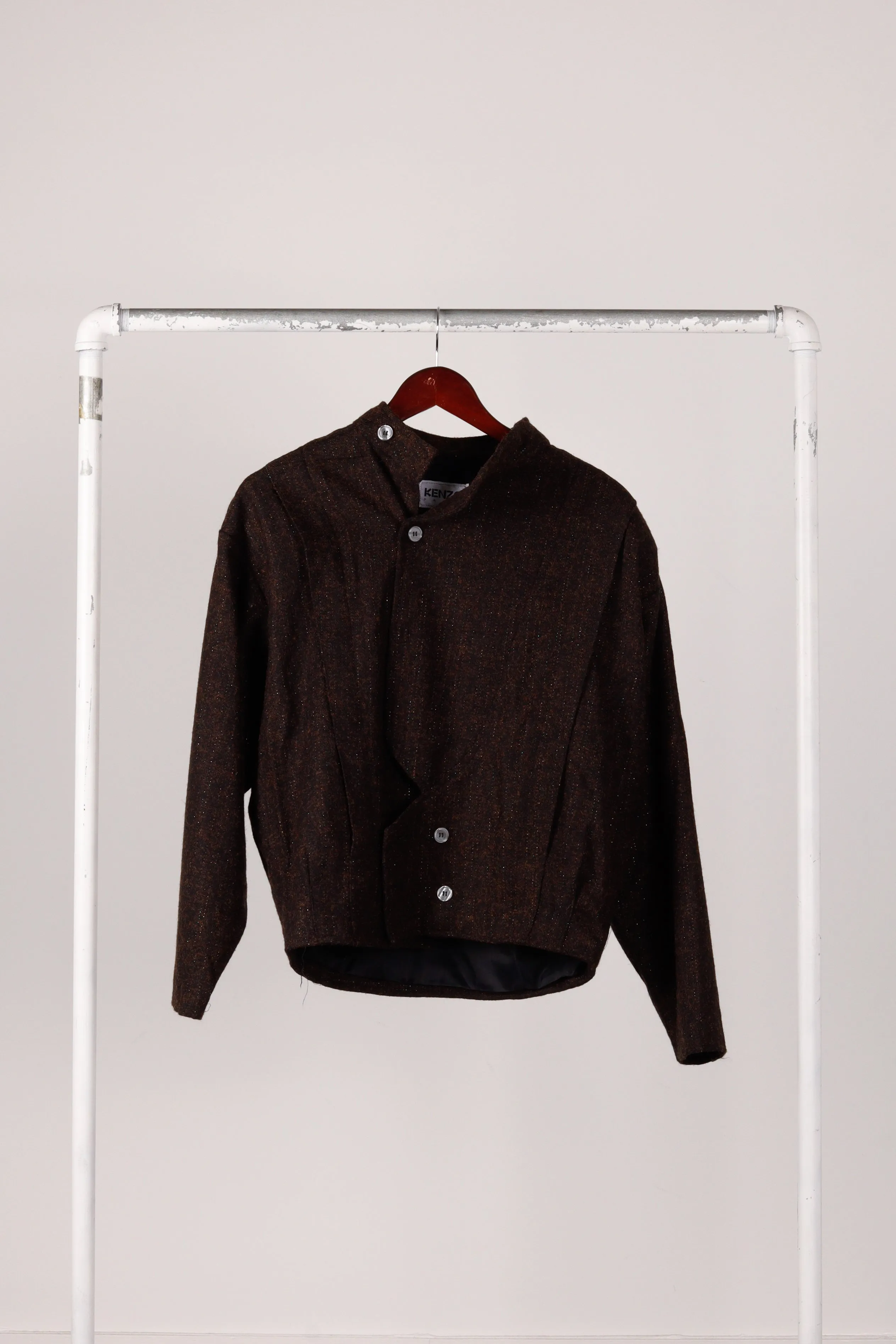 80's Kenzo 'Flecked Tweed Double Breasted' Harrington Jacket