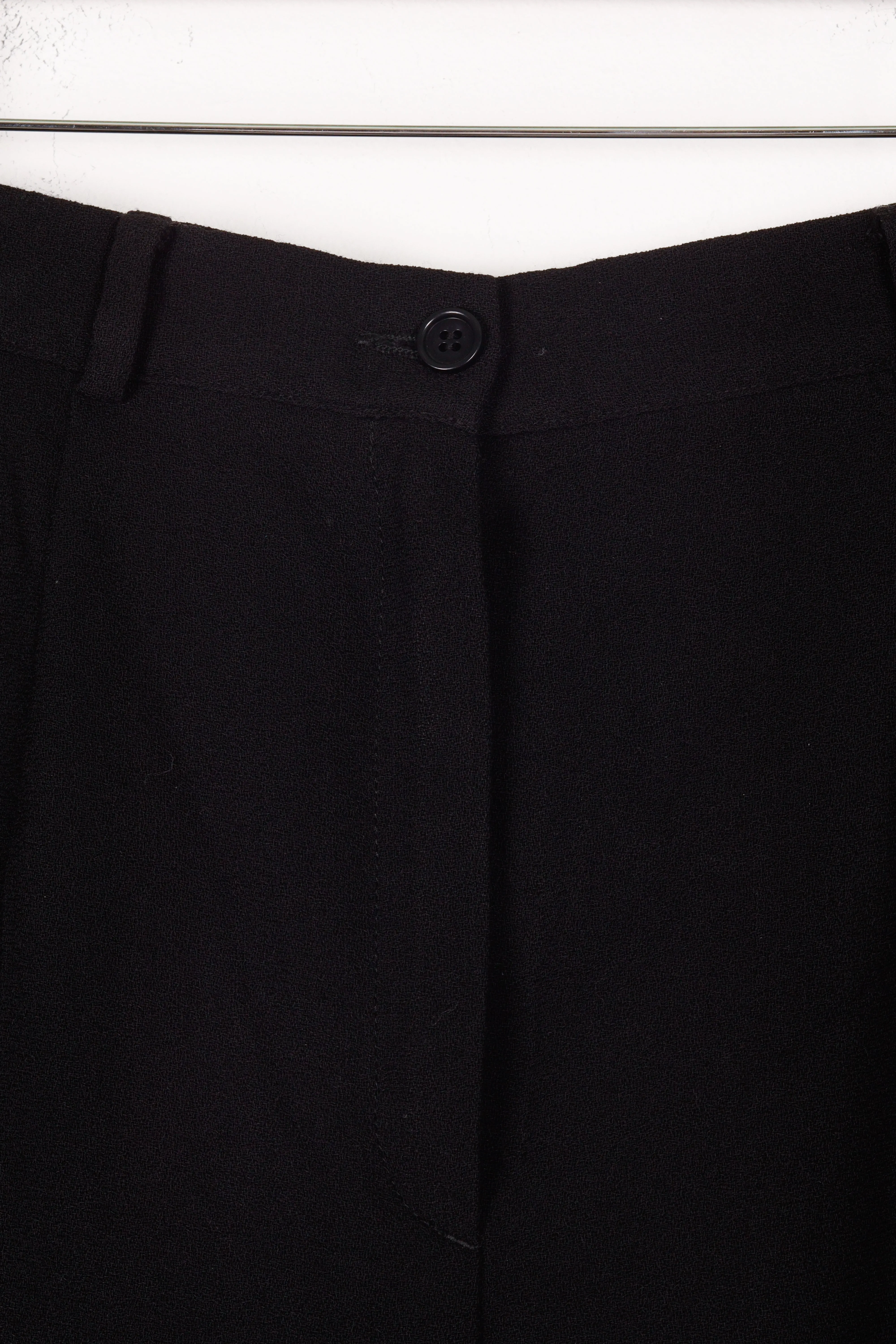 80's Valentino 'Pleated Lana Vergine Wool' Trousers Black