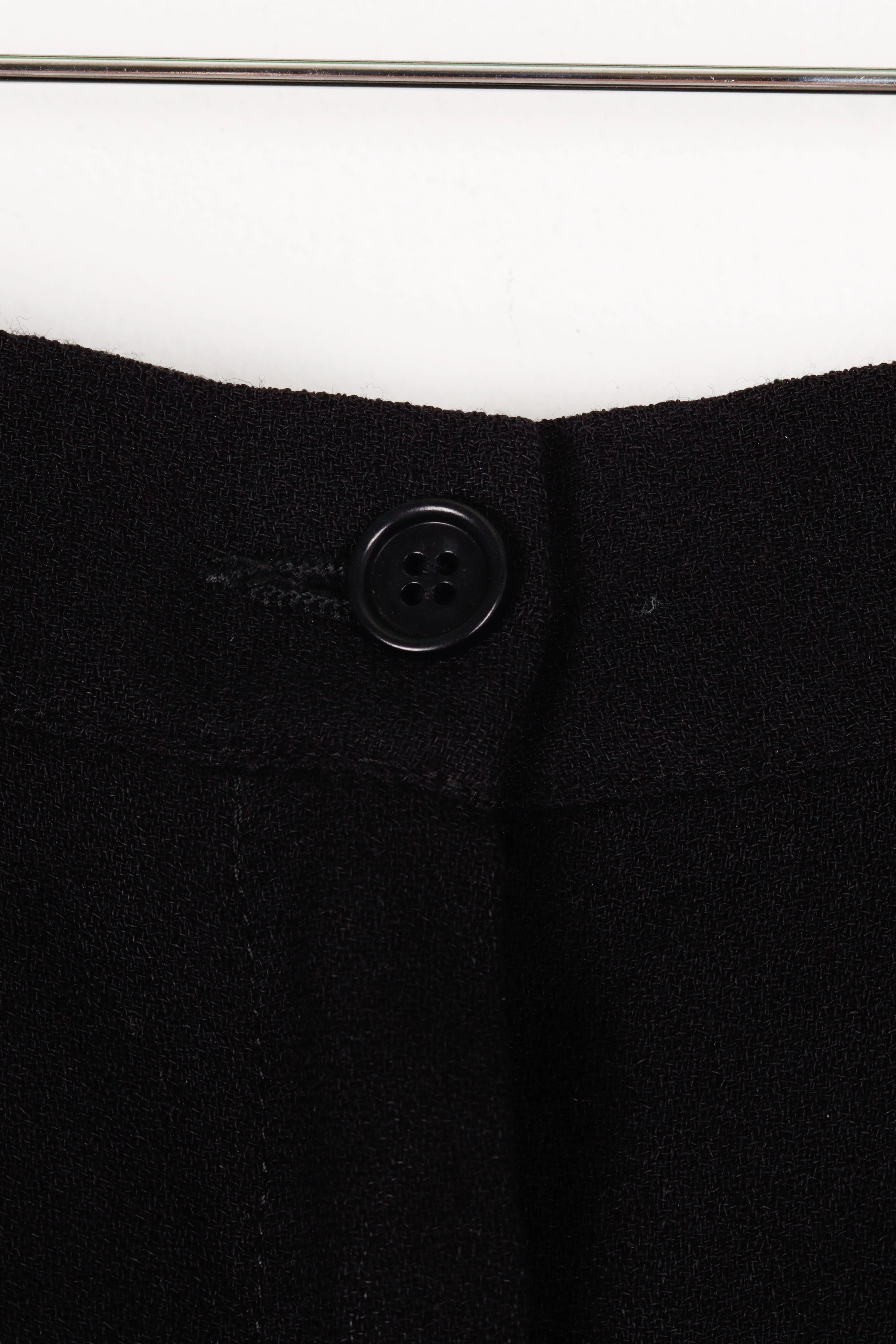 80's Valentino 'Pleated Lana Vergine Wool' Trousers Black