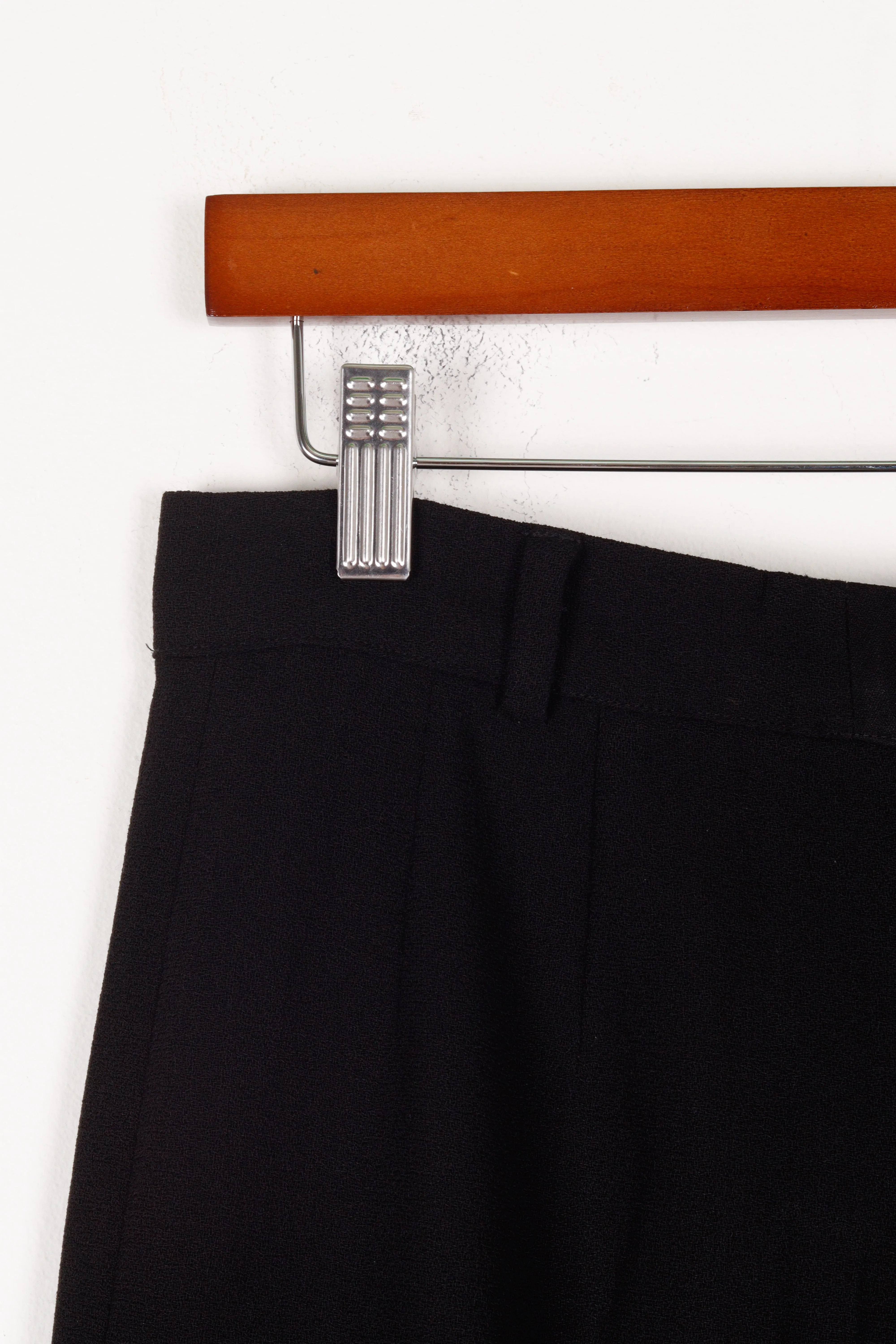 80's Valentino 'Pleated Lana Vergine Wool' Trousers Black