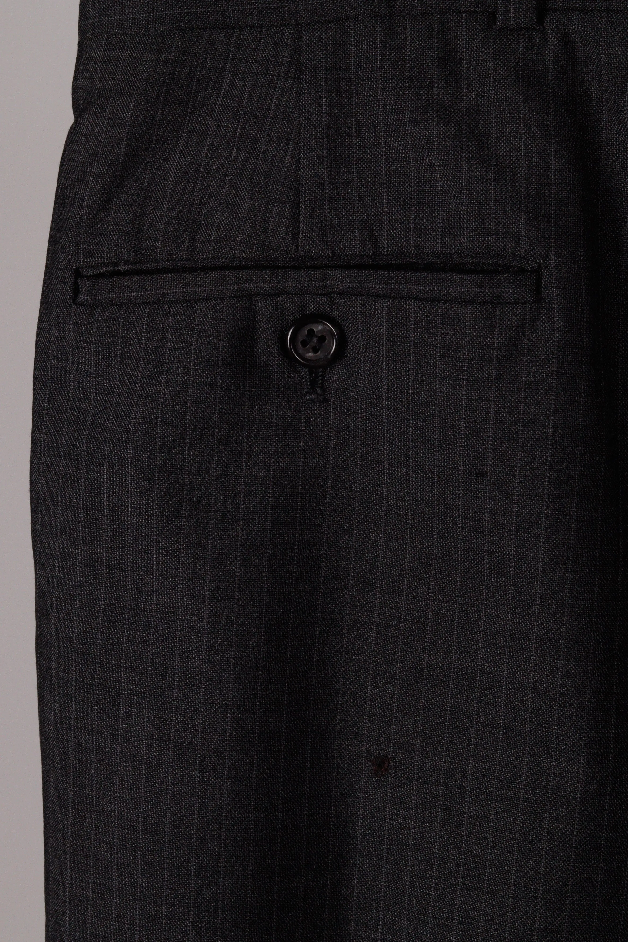 90's Burberry 'Window-Pane Plaid Stratford Wool' Trousers Grey
