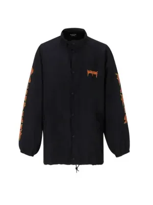 Balenciaga Artwork Print Windbreak Black