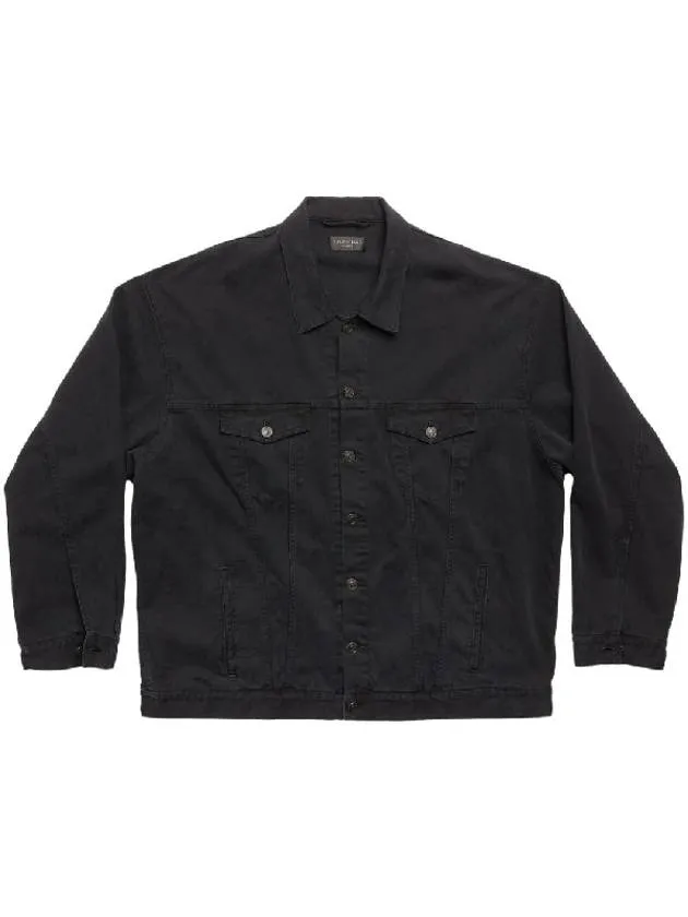 Balenciaga Back Taped Denim Jacket Black