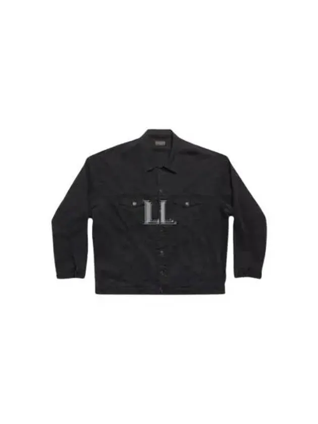 Balenciaga Back Taped Denim Jacket Black