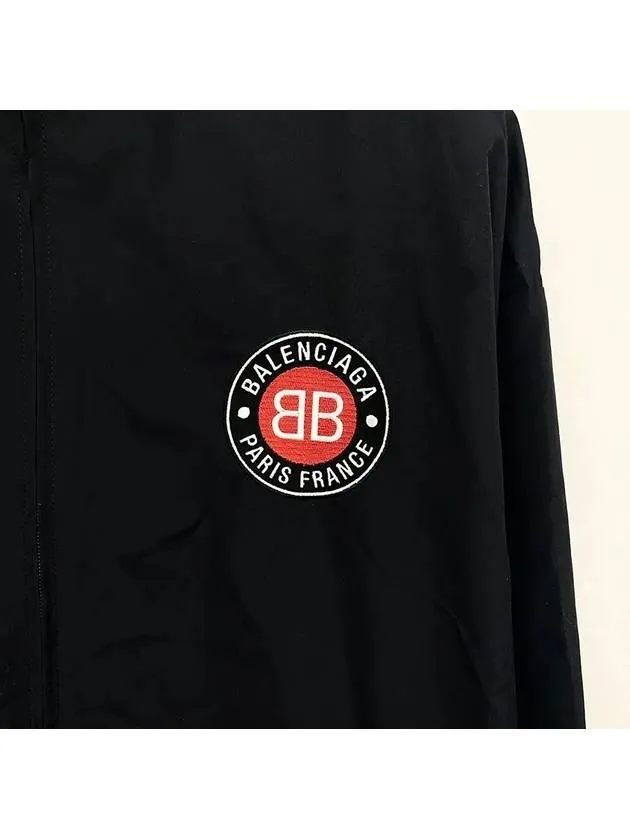 Balenciaga High Neck Logo Zip-up Jacket Black