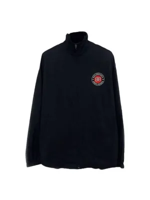 Balenciaga High Neck Logo Zip-up Jacket Black