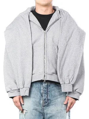Balenciaga Incognito Zip-Up Hoodie Grey