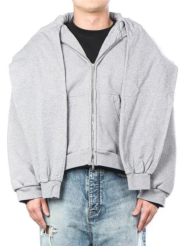 Balenciaga Incognito Zip-Up Hoodie Grey