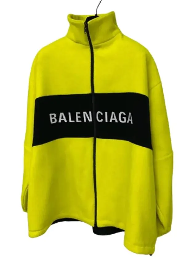Balenciaga Logo Stripe Zip-Up Jacket Yellow