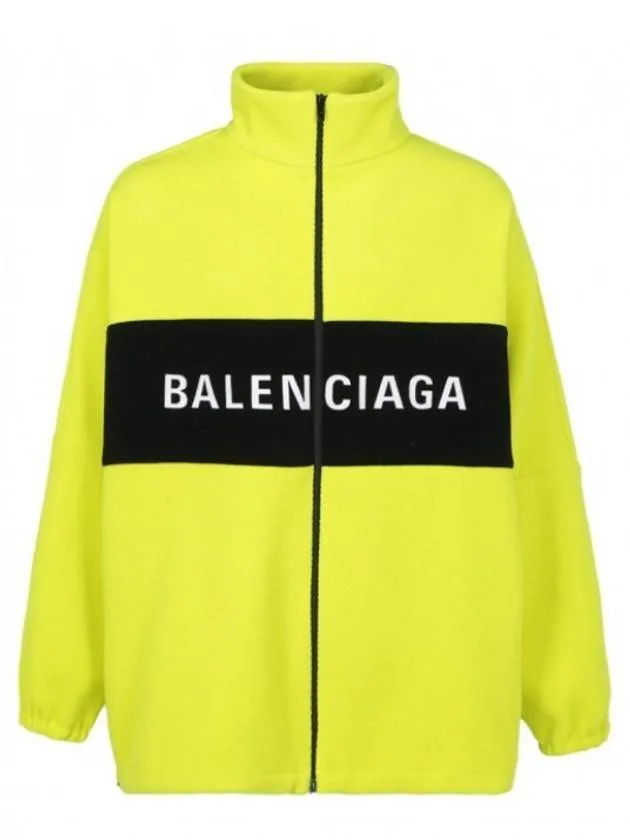Balenciaga Logo Stripe Zip-Up Jacket Yellow