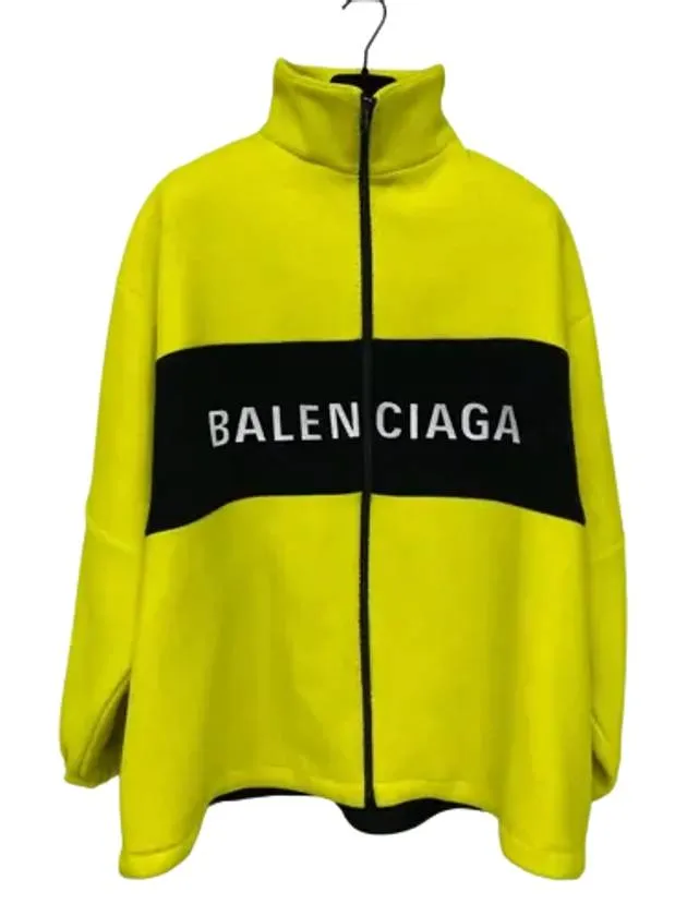 Balenciaga Logo Stripe Zip-Up Jacket Yellow