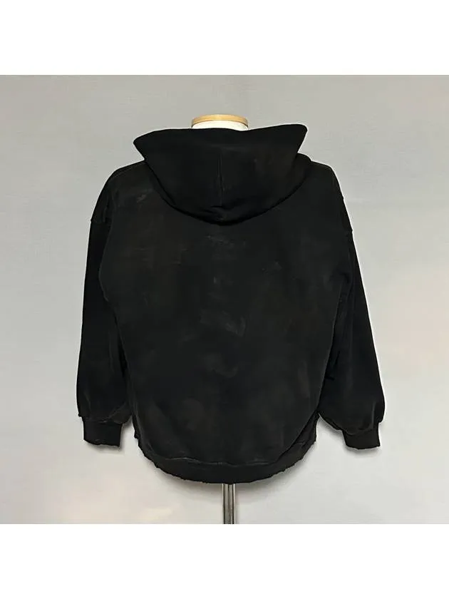 Balenciaga Mud Distressed Hooded Zip Up 100