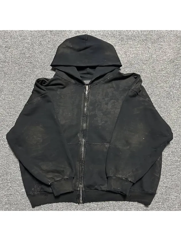 Balenciaga Mud Distressed Hooded Zip Up 100