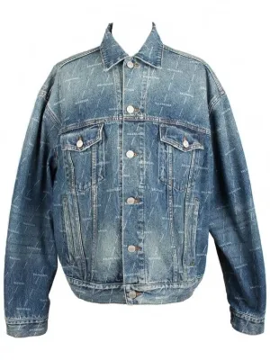 Balenciaga Multi logo denim jacket 50
