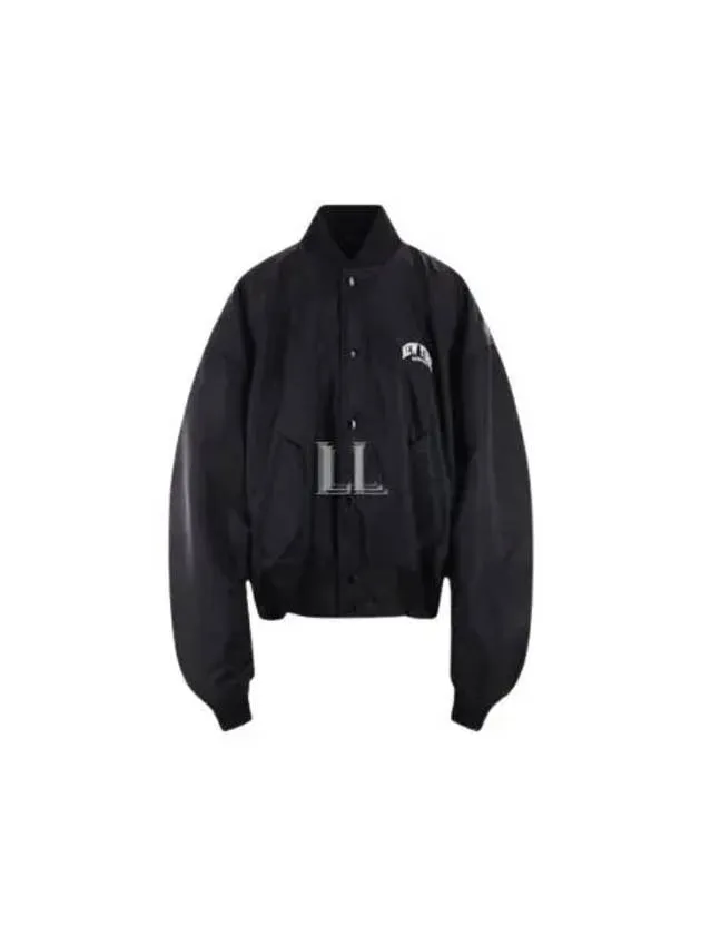 Balenciaga New York Embroidery Bomber Jacket Black