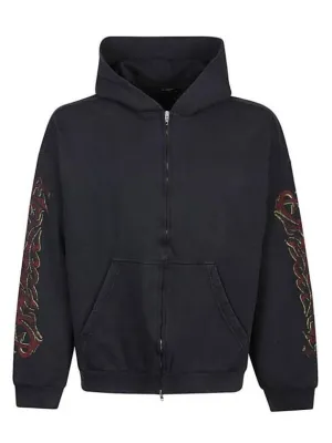 Balenciaga Offshore Medium Fit Zip-Up Hoodie Black Faded
