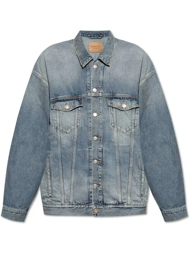 Balenciaga Oversized Fit Denim Jacket Blue