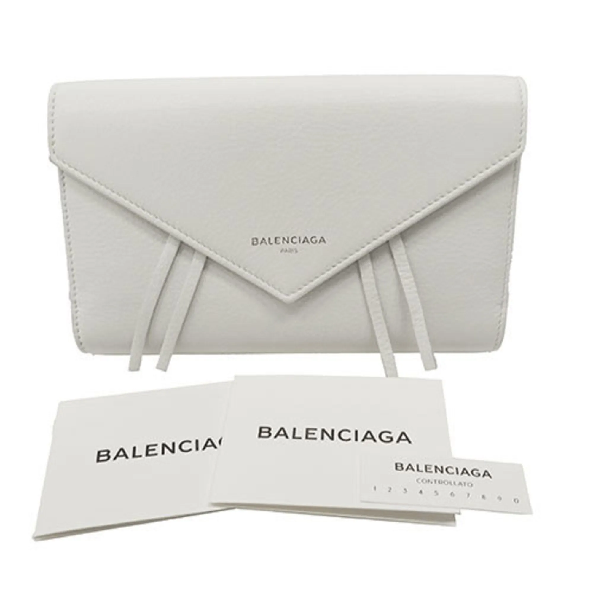 Balenciaga Papier White Leather Accessories