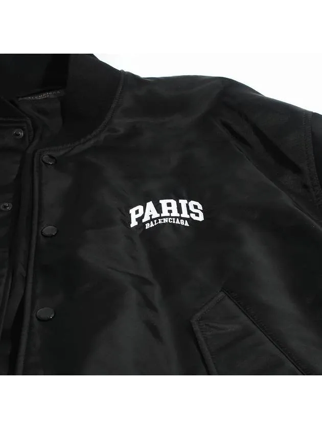 Balenciaga Paris Oversized Bomber Jacket Black
