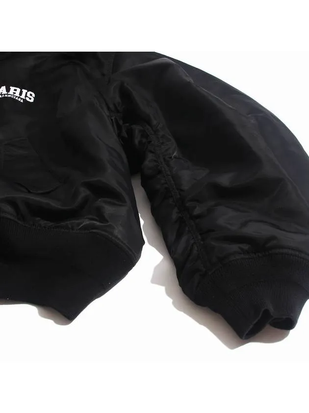 Balenciaga Paris Oversized Bomber Jacket Black