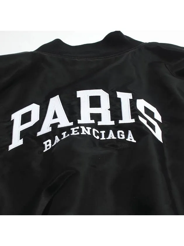 Balenciaga Paris Oversized Bomber Jacket Black