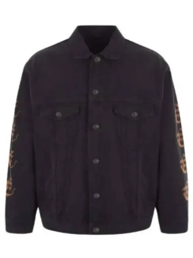 Balenciaga Peach Large Fit Denim Jacket Black