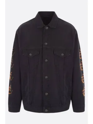 Balenciaga Peach Large Fit Denim Jacket Black