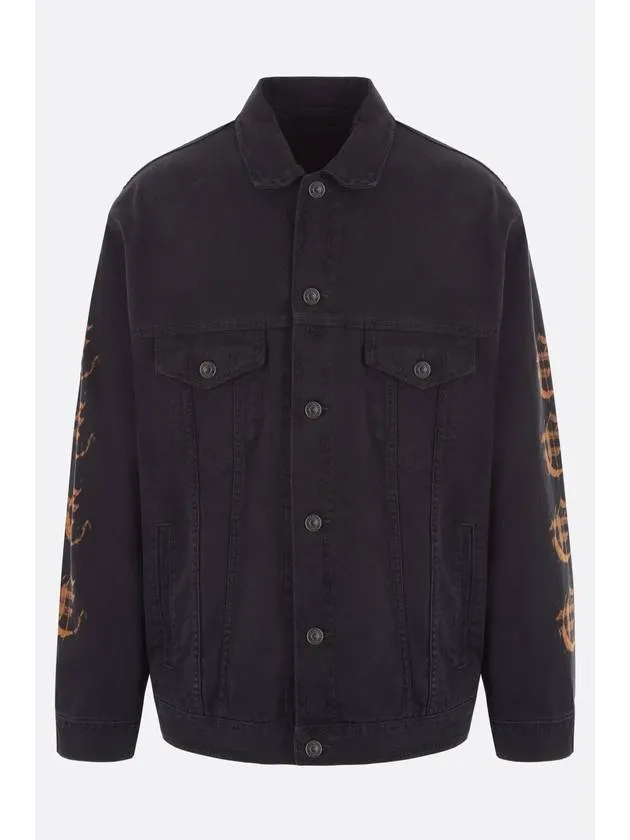 Balenciaga Peach Large Fit Denim Jacket Black