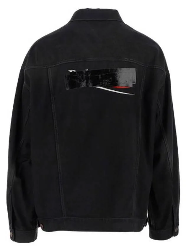Balenciaga Political Campaign Logo Oversized Denim Jacket Black