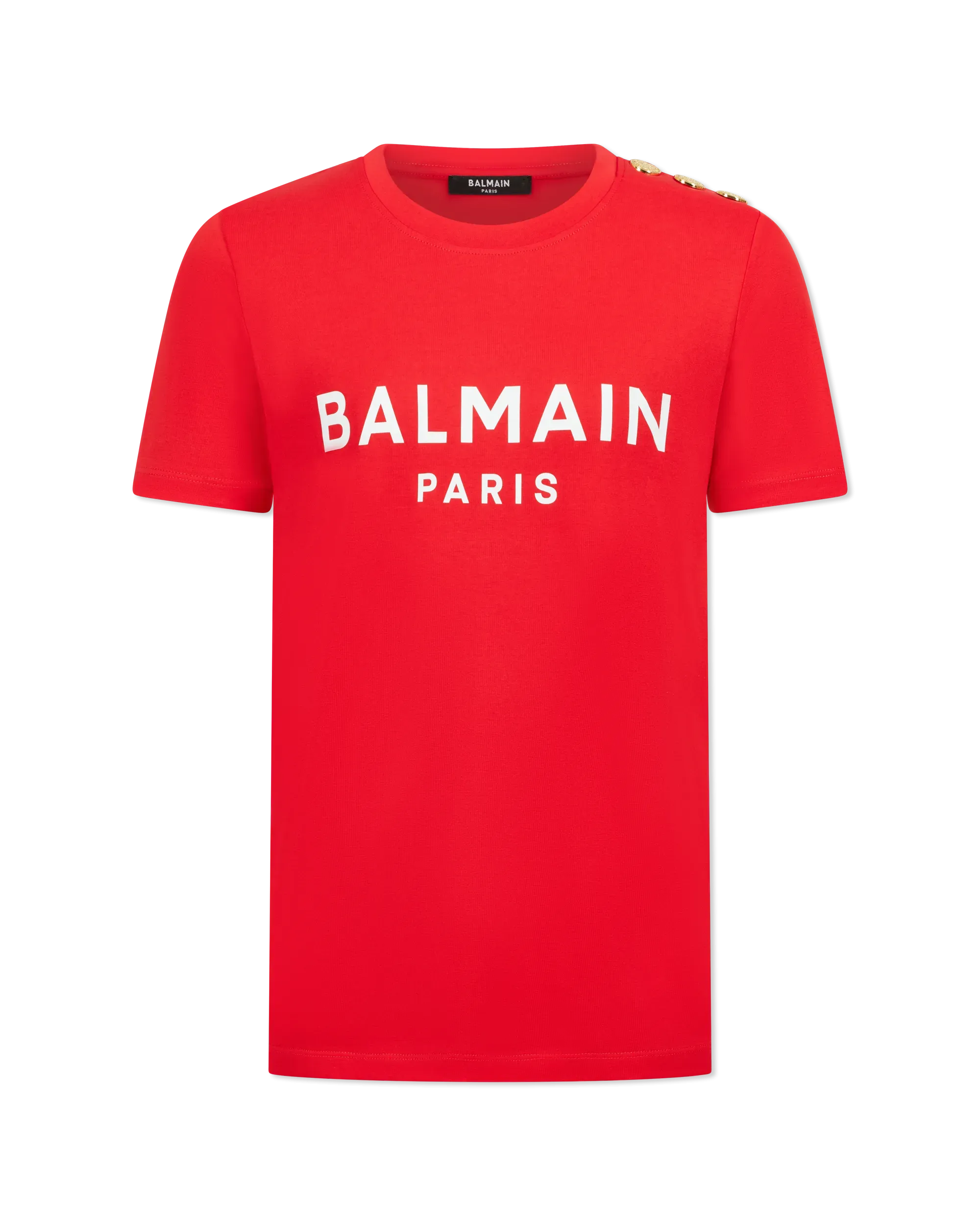 Balmain Paris Print 3 Button T-Shirt