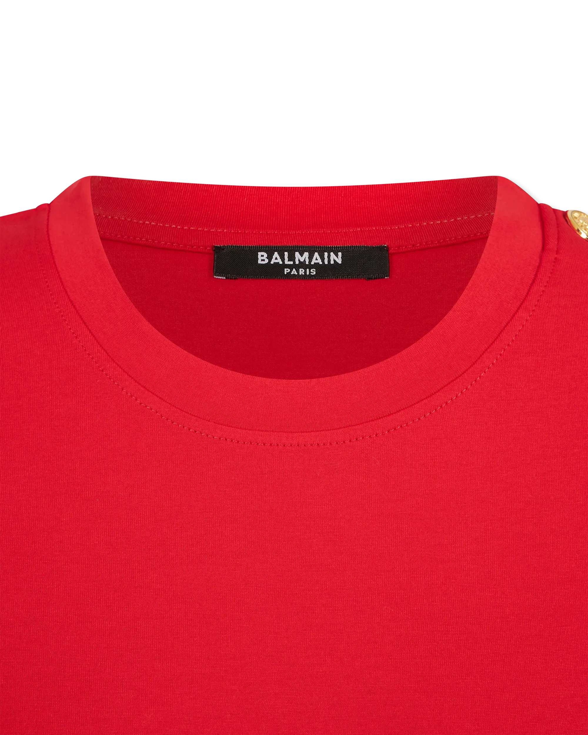 Balmain Paris Print 3 Button T-Shirt