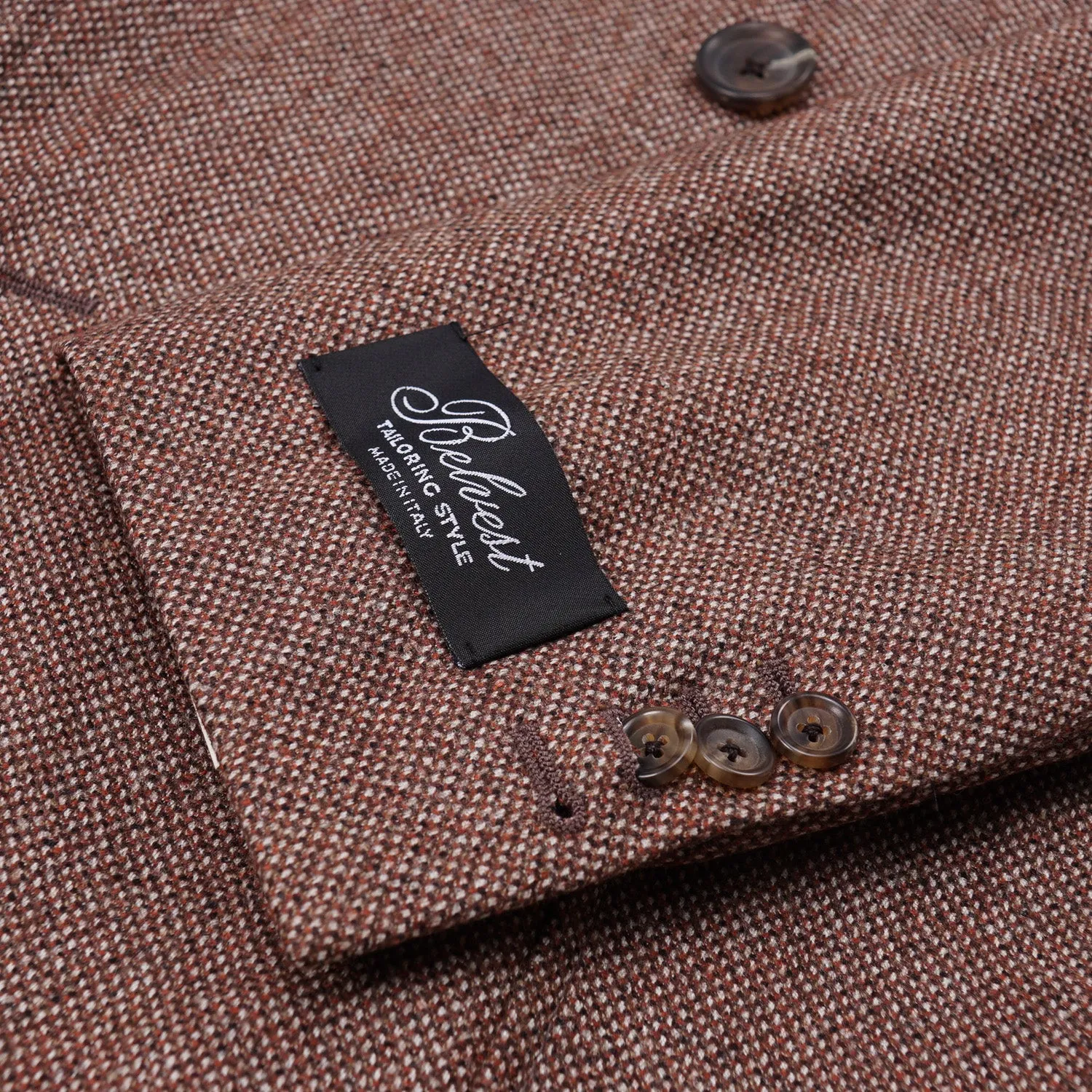 Belvest Donegal Tweed Wool Pea Coat