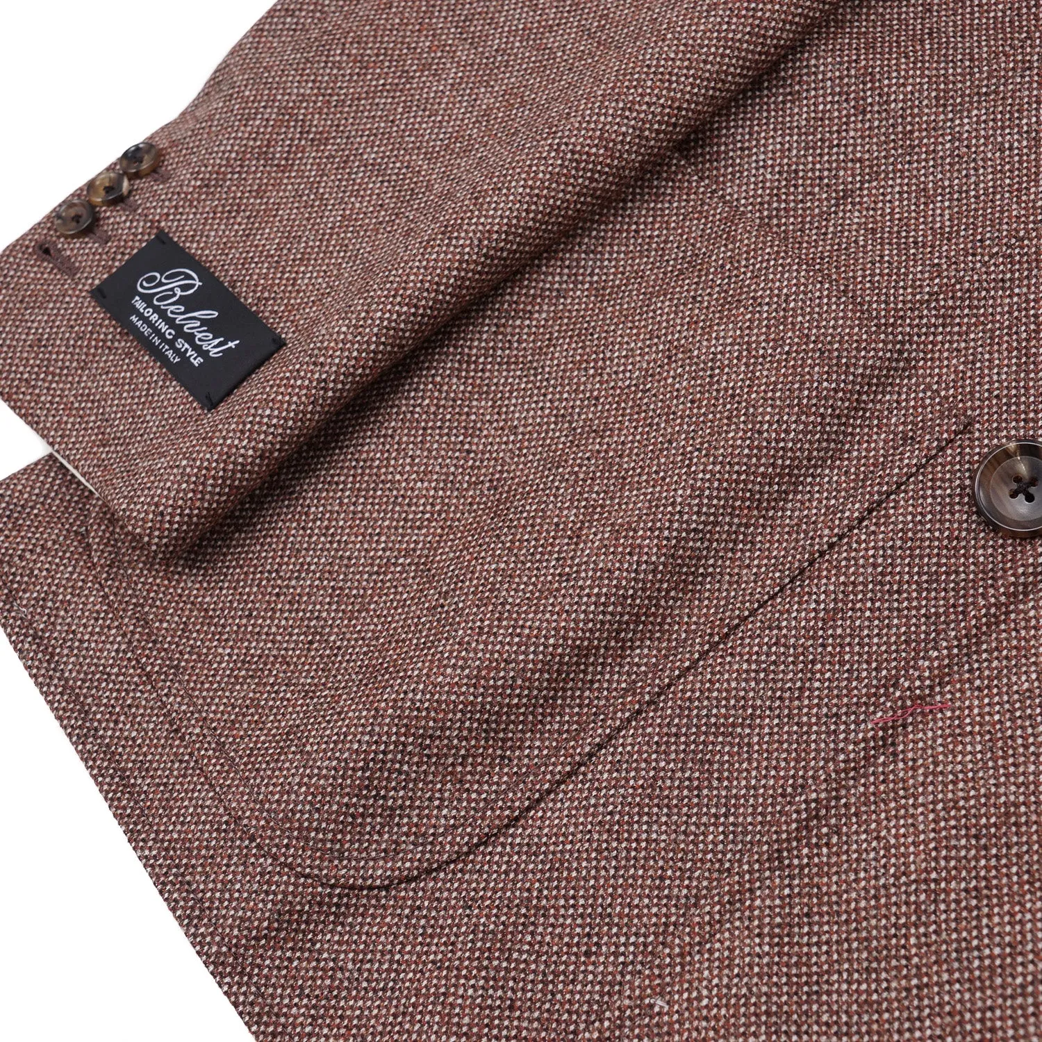 Belvest Donegal Tweed Wool Pea Coat