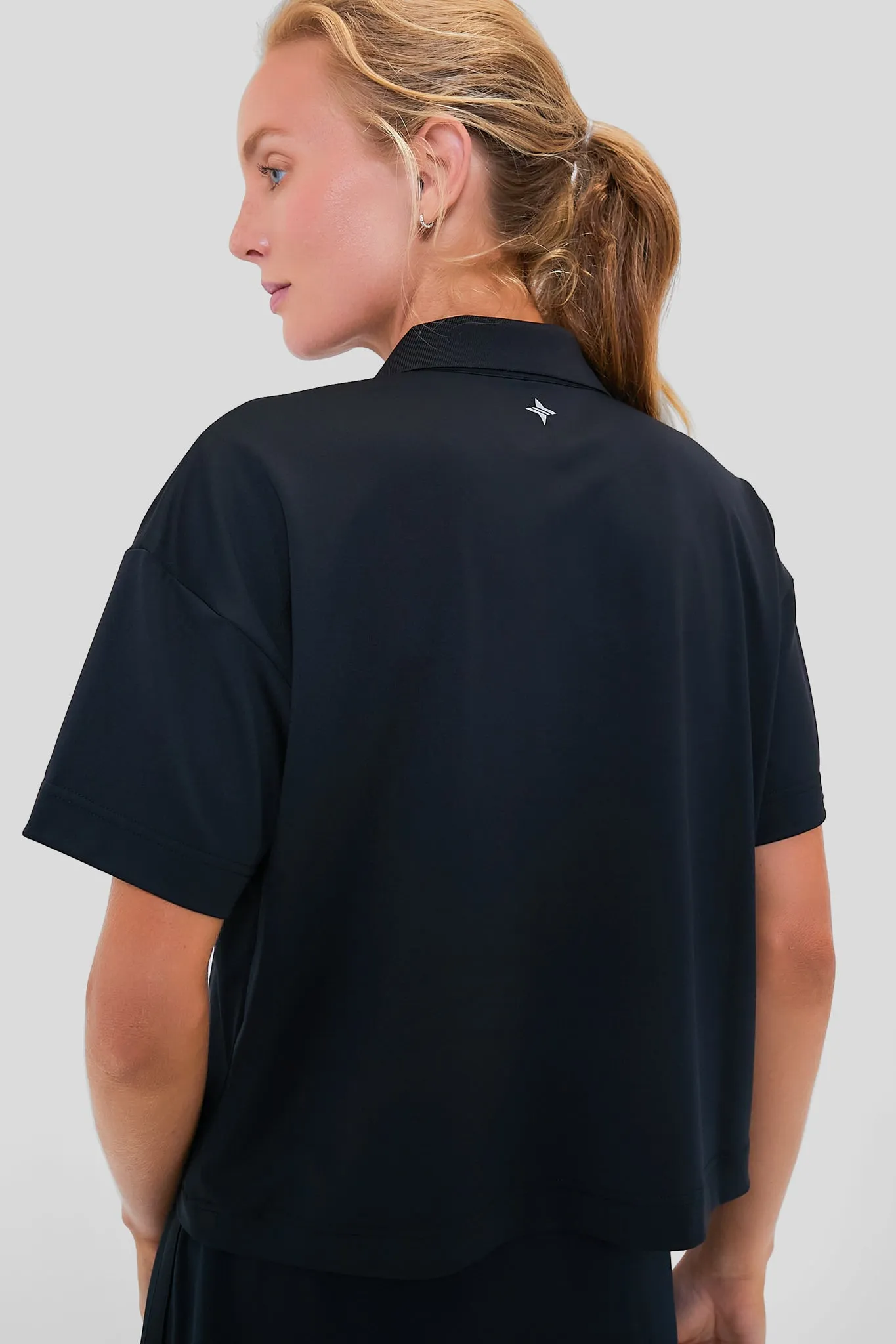 Black Cropped Caroline Polo