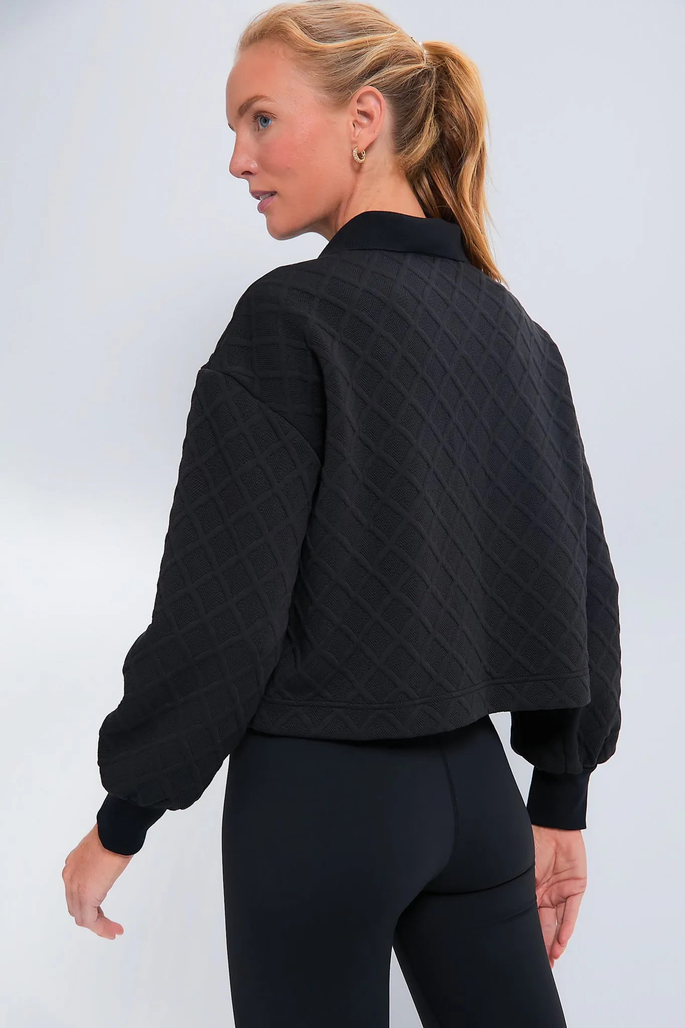 Black Cropped Fallon Rugby Shirt