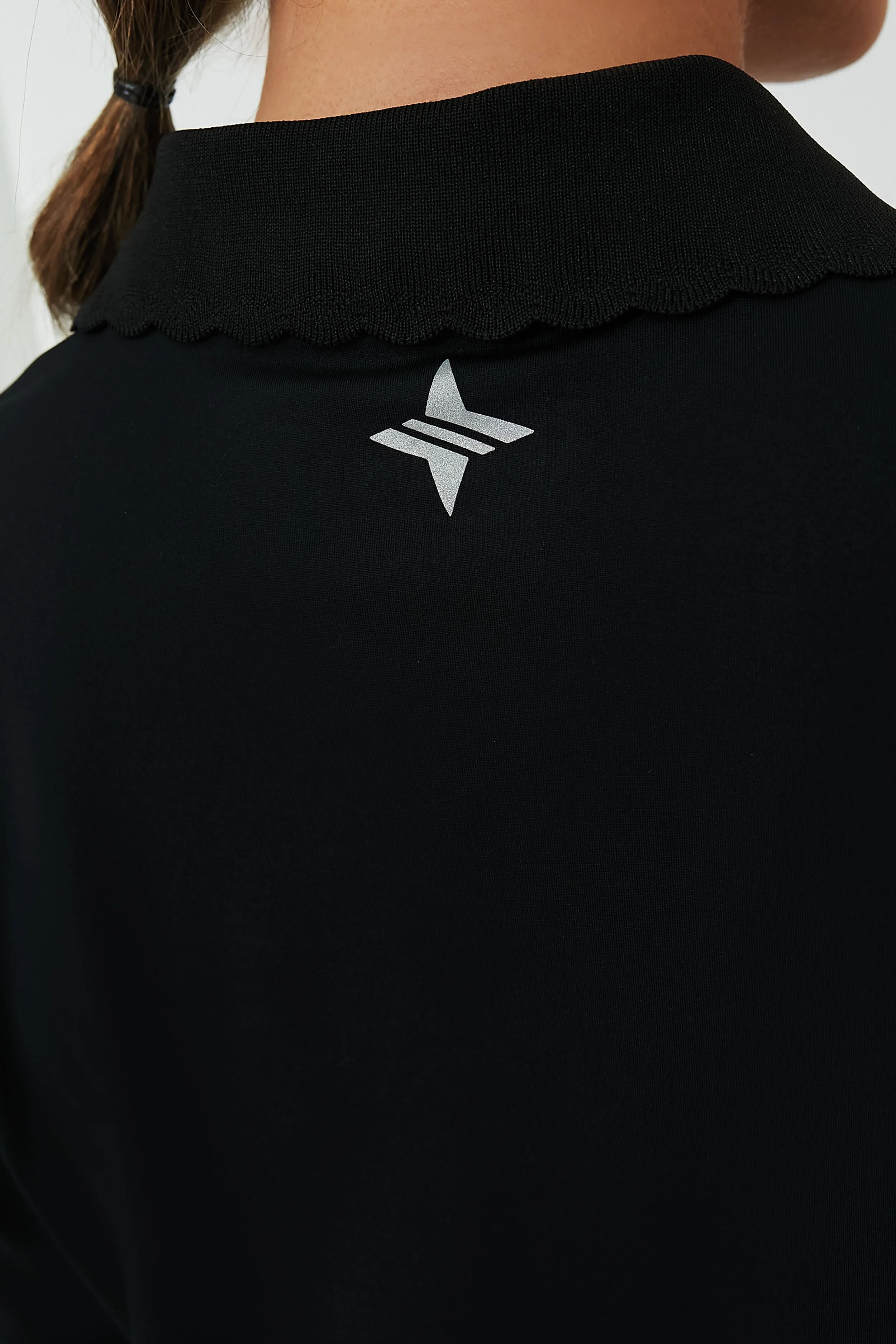Black Long Sleeve Caroline Polo